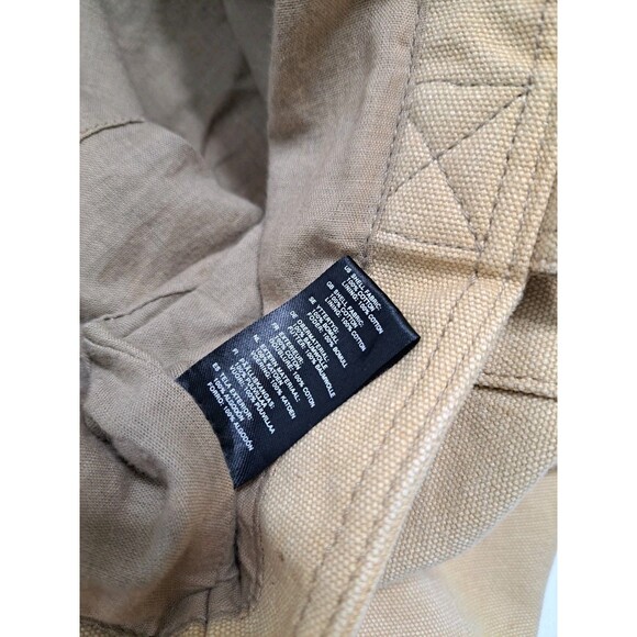 H&M Canvas Tote Bag Shoulder Khaki Distressed Long Retro Vintage Sack - Picture 8 of 8